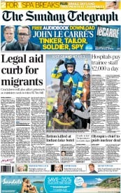 The Sunday Telegraph () Newspaper Front Page for 7 April 2013