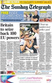 The Sunday Telegraph () Newspaper Front Page for 7 July 2013