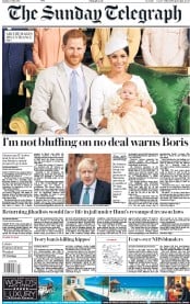 The Sunday Telegraph () Newspaper Front Page for 7 July 2019
