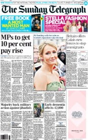 The Sunday Telegraph () Newspaper Front Page for 7 September 2014
