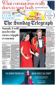 The Sunday Telegraph () Newspaper Front Page for 8 March 2020