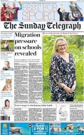 The Sunday Telegraph () Newspaper Front Page for 8 May 2016