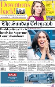 The Sunday Telegraph () Newspaper Front Page for 8 September 2019