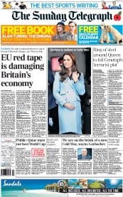 The Sunday Telegraph () Newspaper Front Page for 9 November 2014