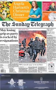 The Sunday Telegraph () Newspaper Front Page for 9 December 2018