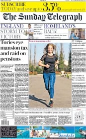 The Sunday Telegraph () Newspaper Front Page for 9 February 2020