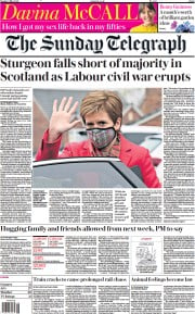 The Sunday Telegraph () Newspaper Front Page for 9 May 2021
