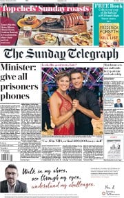 The Sunday Telegraph () Newspaper Front Page for 9 September 2018