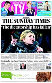 The Sunday Times () Newspaper Front Page for 23 February 2014