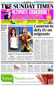 The Sunday Times () Newspaper Front Page for 24 November 2013