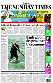 The Sunday Times () Newspaper Front Page for 7 August 2011