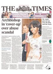 The Times () Newspaper Front Page for 10 May 2013
