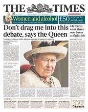 The Times () Newspaper Front Page for 10 September 2014