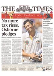 The Times () Newspaper Front Page for 12 July 2013