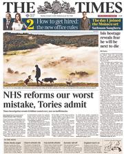 The Times () Newspaper Front Page for 13 October 2014