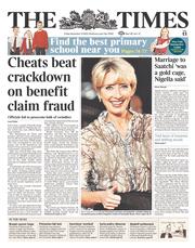The Times () Newspaper Front Page for 13 December 2013
