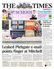 The Times () Newspaper Front Page for 13 February 2014