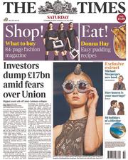 The Times () Newspaper Front Page for 13 September 2014