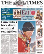 The Times () Newspaper Front Page for 14 December 2013