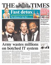 The Times () Newspaper Front Page for 14 January 2014