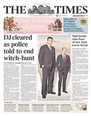 The Times () Newspaper Front Page for 14 February 2014