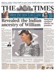 The Times () Newspaper Front Page for 14 June 2013
