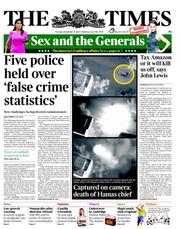 The Times () Newspaper Front Page for 15 November 2012