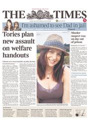 The Times () Newspaper Front Page for 16 July 2013
