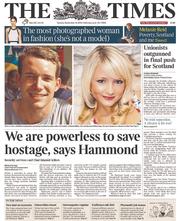 The Times () Newspaper Front Page for 16 September 2014