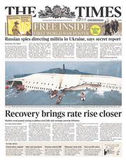 The Times () Newspaper Front Page for 17 April 2014