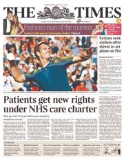 The Times () Newspaper Front Page for 17 June 2013