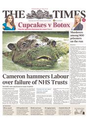 The Times () Newspaper Front Page for 17 July 2013