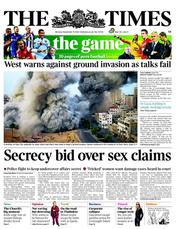 The Times () Newspaper Front Page for 19 November 2012