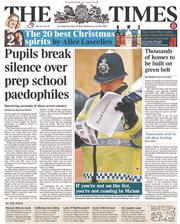 The Times () Newspaper Front Page for 19 December 2013