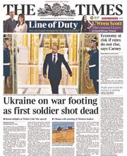 The Times () Newspaper Front Page for 19 March 2014
