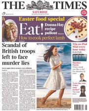 The Times () Newspaper Front Page for 19 April 2014