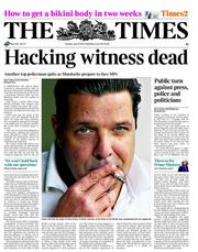 The Times () Newspaper Front Page for 19 July 2011