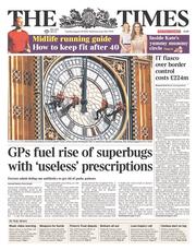 The Times () Newspaper Front Page for 19 August 2014