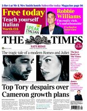 The Times () Newspaper Front Page for 1 October 2011