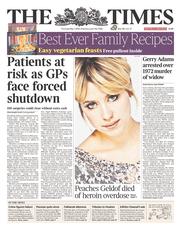 The Times () Newspaper Front Page for 1 May 2014