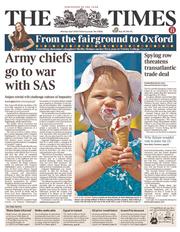 The Times () Newspaper Front Page for 1 July 2013