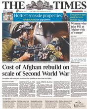 The Times () Newspaper Front Page for 1 August 2014