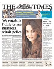 The Times () Newspaper Front Page for 20 November 2013