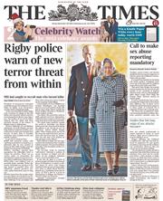 The Times () Newspaper Front Page for 20 December 2013