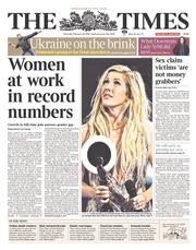 The Times () Newspaper Front Page for 20 February 2014