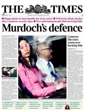 The Times () Newspaper Front Page for 20 July 2011
