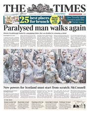 The Times () Newspaper Front Page for 21 October 2014