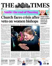 The Times () Newspaper Front Page for 21 November 2012