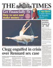The Times () Newspaper Front Page for 21 January 2014