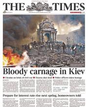 The Times () Newspaper Front Page for 21 February 2014